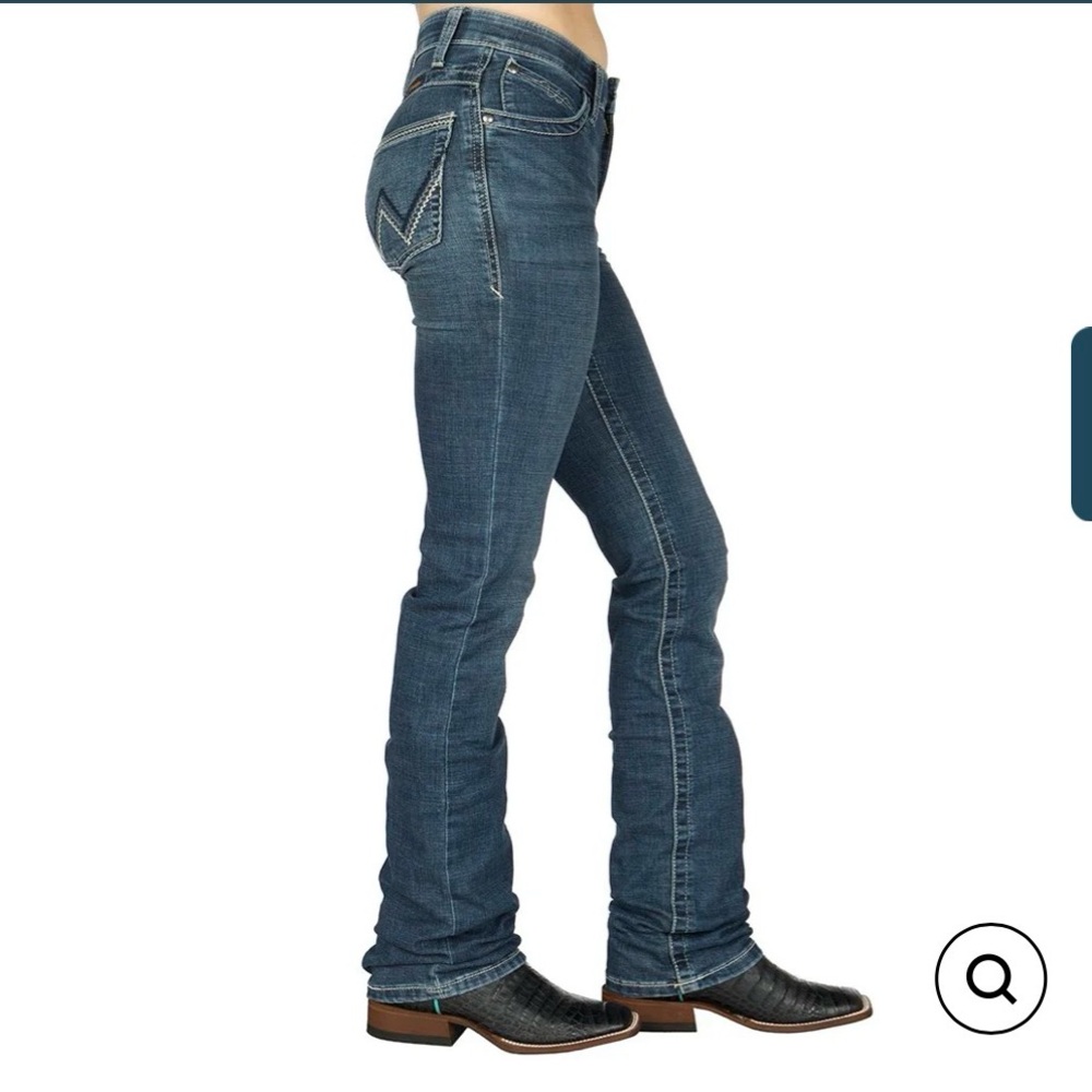 Wrangler Women’s Boot Cut Jeans - Dark Blue Denim - Picture 3 of 5